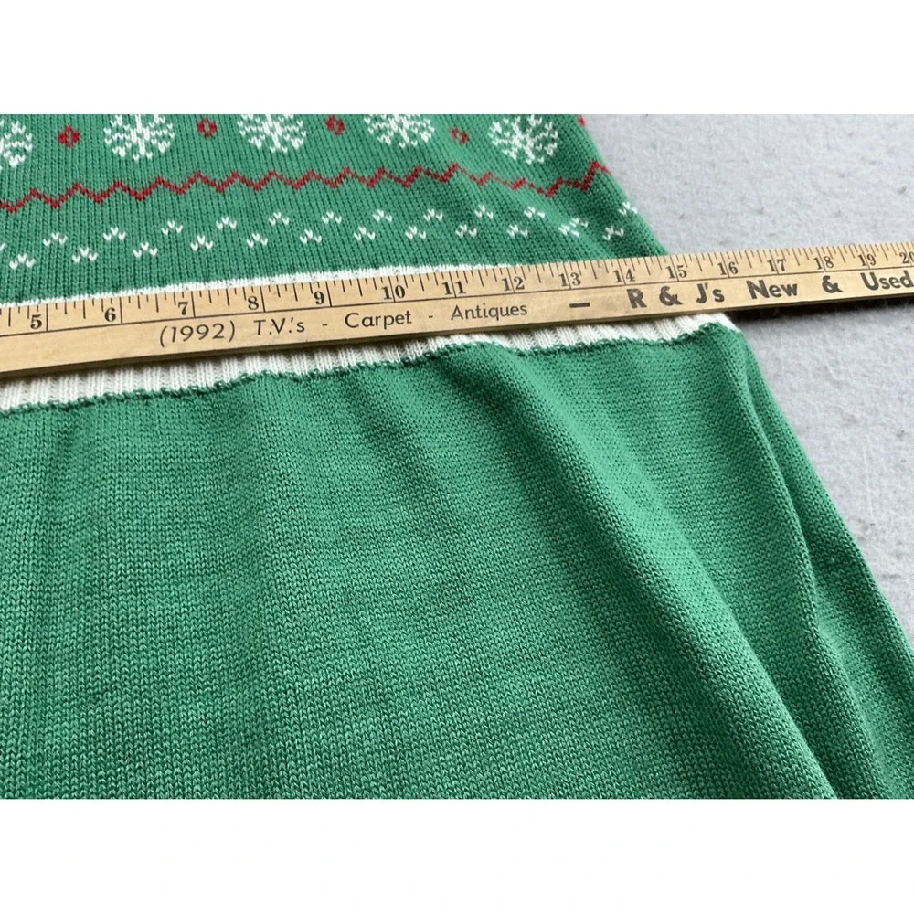 Star Wars Grogu Baby Yoda Holiday Sweater Dress Faux Fur Trim XL 14-16 Green